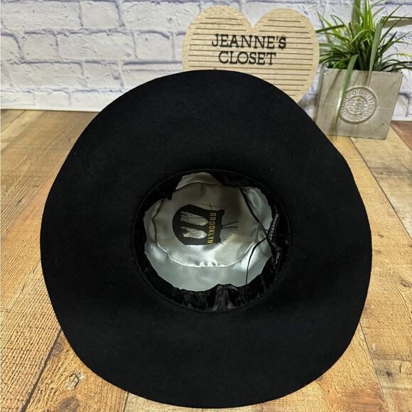BROOKLYN HAT CO. BLACK WOOL STUDDED FLOPPY HAT main image 5